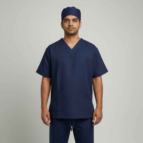 Scrub Suit + Lab Coat Combo - Navy