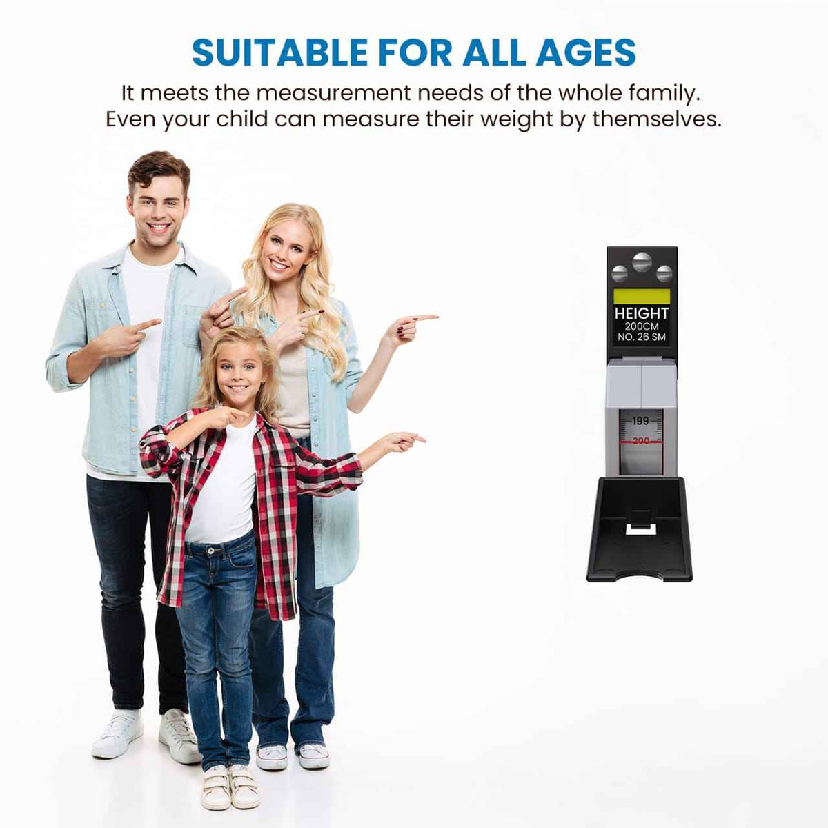 EASYCARE (EC1080) Stature Meter with Retractable measure tape for Kids & Adults