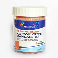 Wellness Surgical Cotton Crepe Bandage for Pain Relief & Injury, 8cm X 4mt - Roll Sports Wrist Wrap Straps, Muscle Elastic Compression (Stretched length)