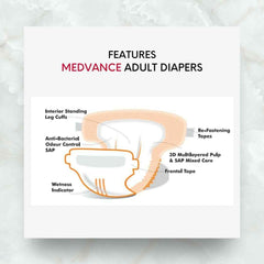 Medvance Adult Diapers - Superior Absorbency, All-Day Comfort, Reliable Protection