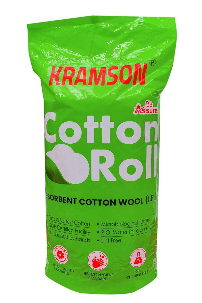 Kramson Pure Cotton Roll for Medical Wound | Care and Personal Use | Chlorine Free and Lint Free | Highly Absorbent RO Water Processed | Multipurpose Cotton for Clinic Salon and Home (300 gm)