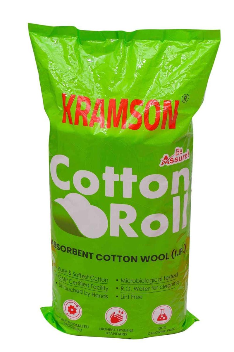 Kramson Pure Cotton Roll for Medical Wound | Care and Personal Use | Chlorine Free and Lint Free | Highly Absorbent RO Water Processed | Multipurpose Cotton for Clinic Salon and Home (300 gm)