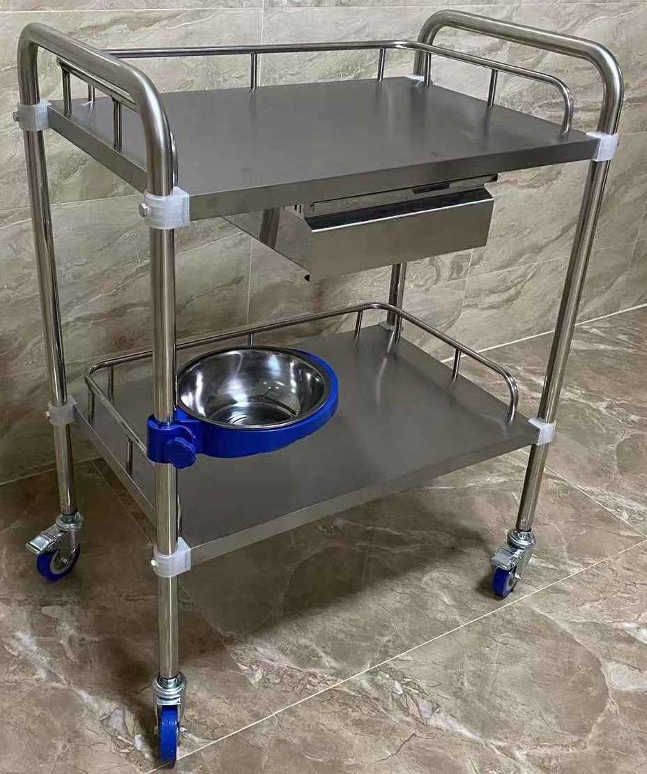 Uphealthy Instrument Trolley Full SS with 1 Drawer -201G