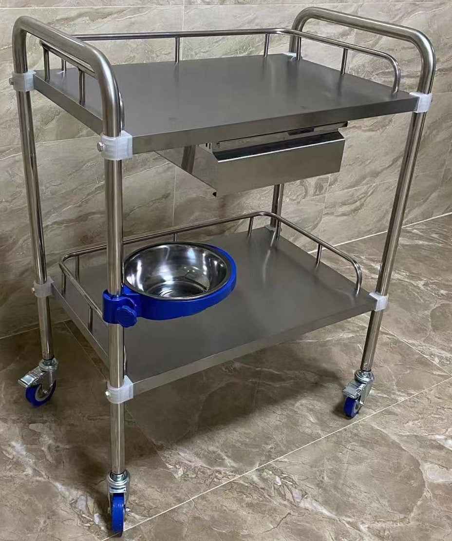 Uphealthy Instrument Trolley Full SS with 1 Drawer -304G