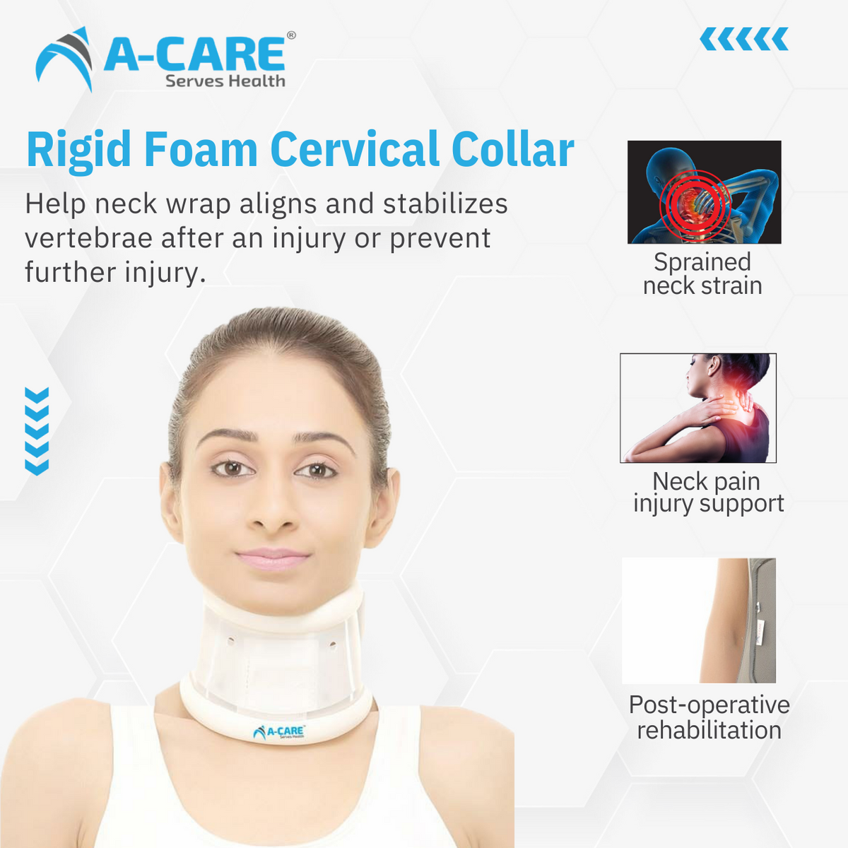 Acare Cervical Collar (Hard Adjustable)