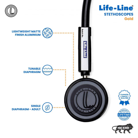 Lifeline Stethoscope Gold
