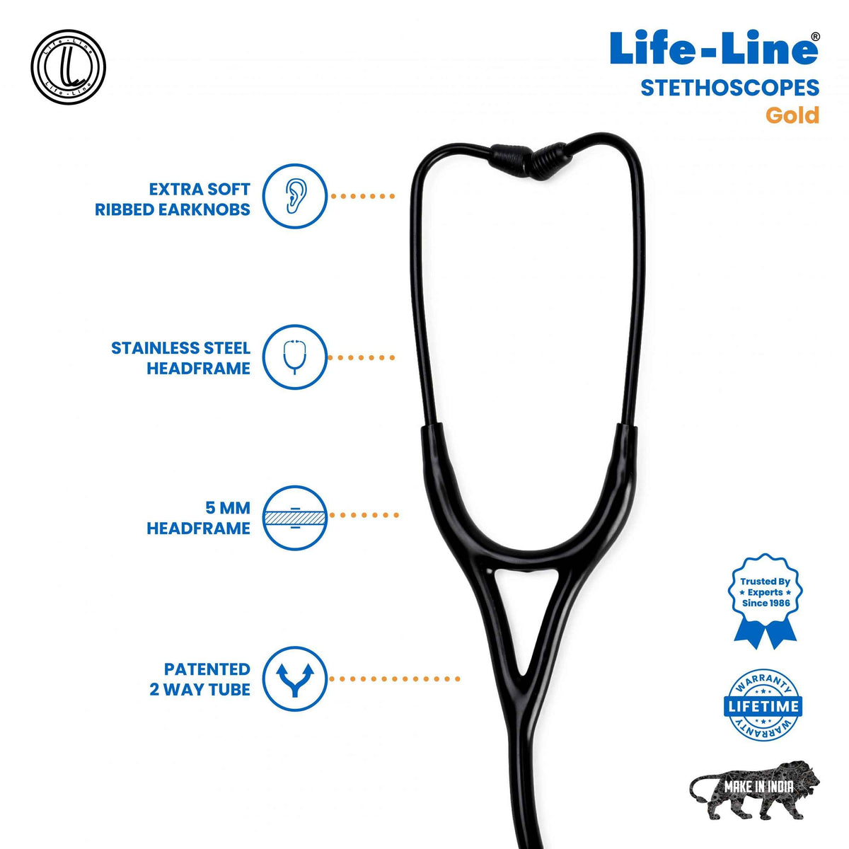 Lifeline Stethoscope Gold
