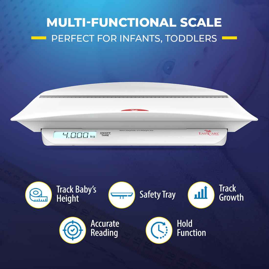 EASYCARE (EC3402) Digital Baby Weighing Scale with Height Meter & Baby Tray
