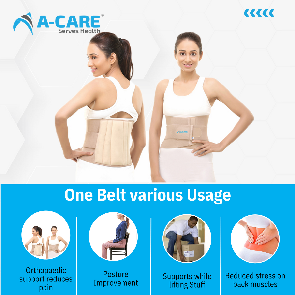 Acare Lumbo-Sacral Double Support (Towel) - Surgismart