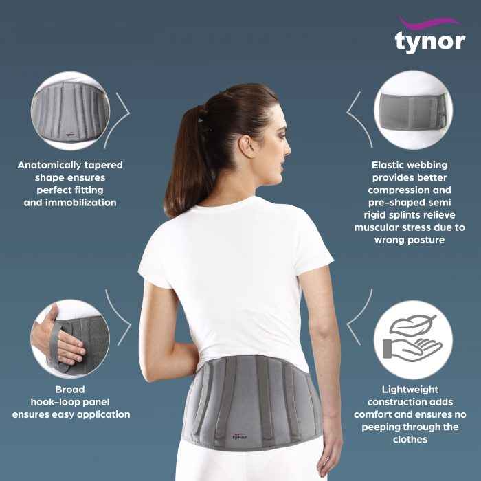 TYNOR A-15 LUMBO SUPPORT, GREY, 1 UNIT