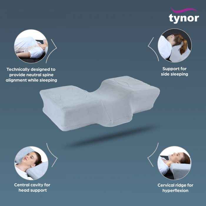 TYNOR B-27 ANATOMIC PILLOW, GREY, 1 UNIT