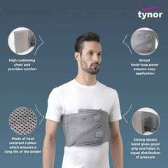 TYNOR A-11 CHEST BINDER, GREY, 1 UNIT