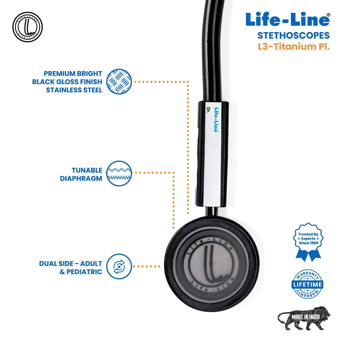 Lifeline Stethoscope L3-Titanium Pl