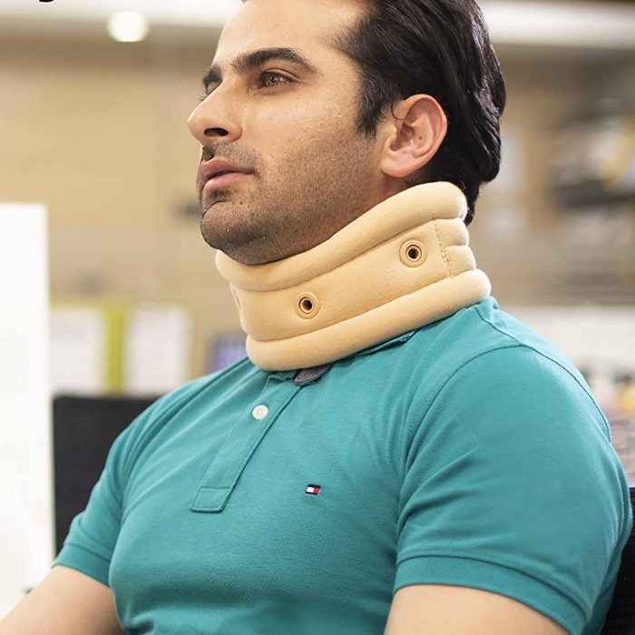 TYNOR B-02 CERVICAL COLLAR SOFT WITH SUPPORT, BEIGE, 1 UNIT