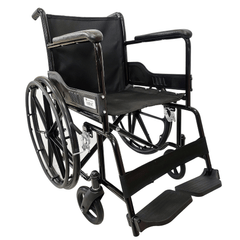 iCare Udaan Black 888 Folding Wheelchair IN Epoxy Finish With Mag Wheel - Surgismart
