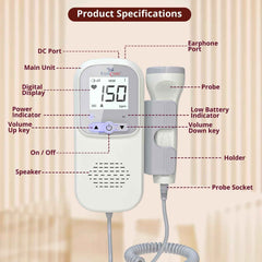 EASYCARE EC2016 Fetal Doppler Machine with High sensitivity Probe